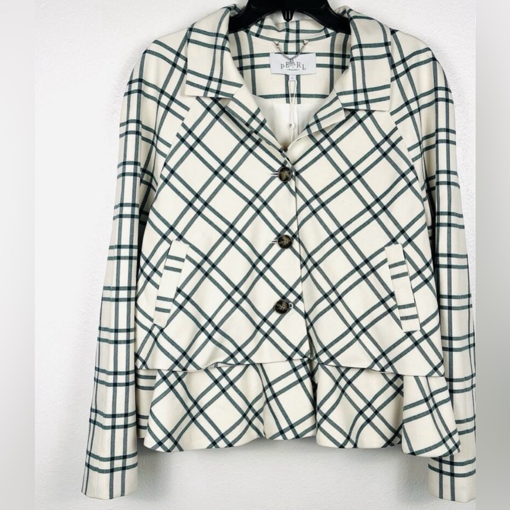 Pearl by Lela Rose Oversize Plaid Jacket L - Picture 9 of 9